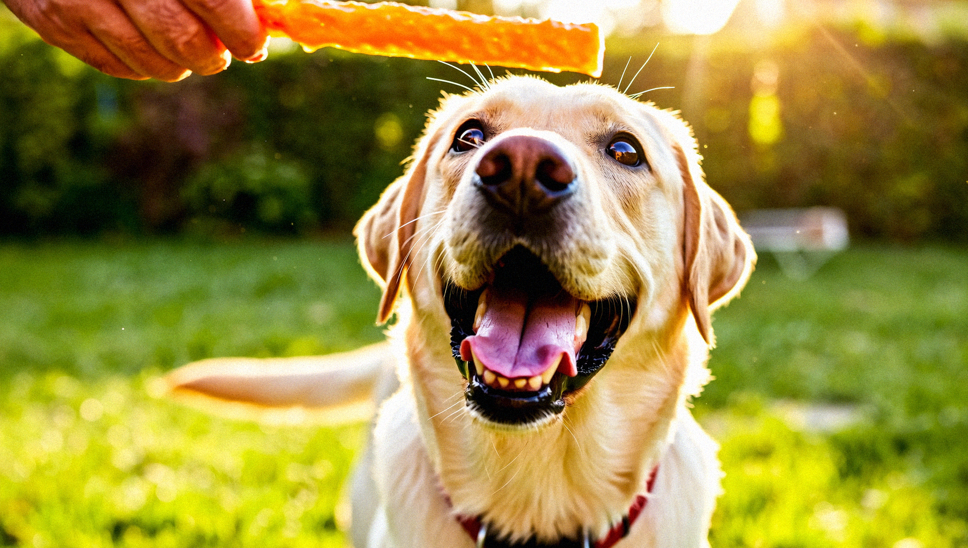 Dog enjoying Primora treat